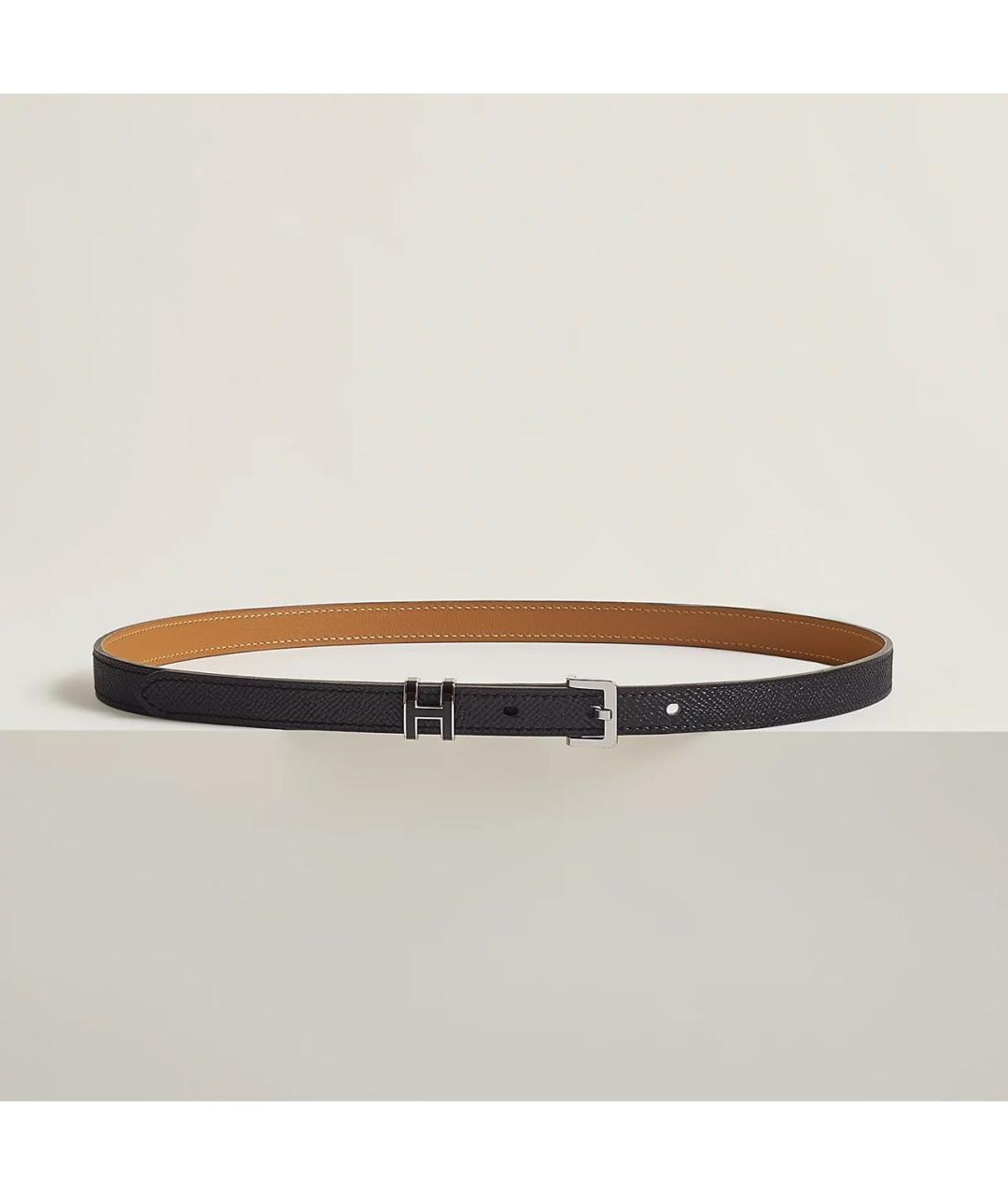 HERMES Черный кожаный ремень, фото 9