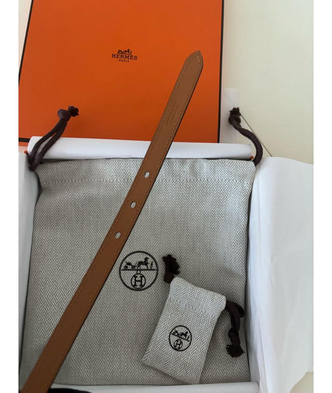 HERMES Черный кожаный ремень, фото 5