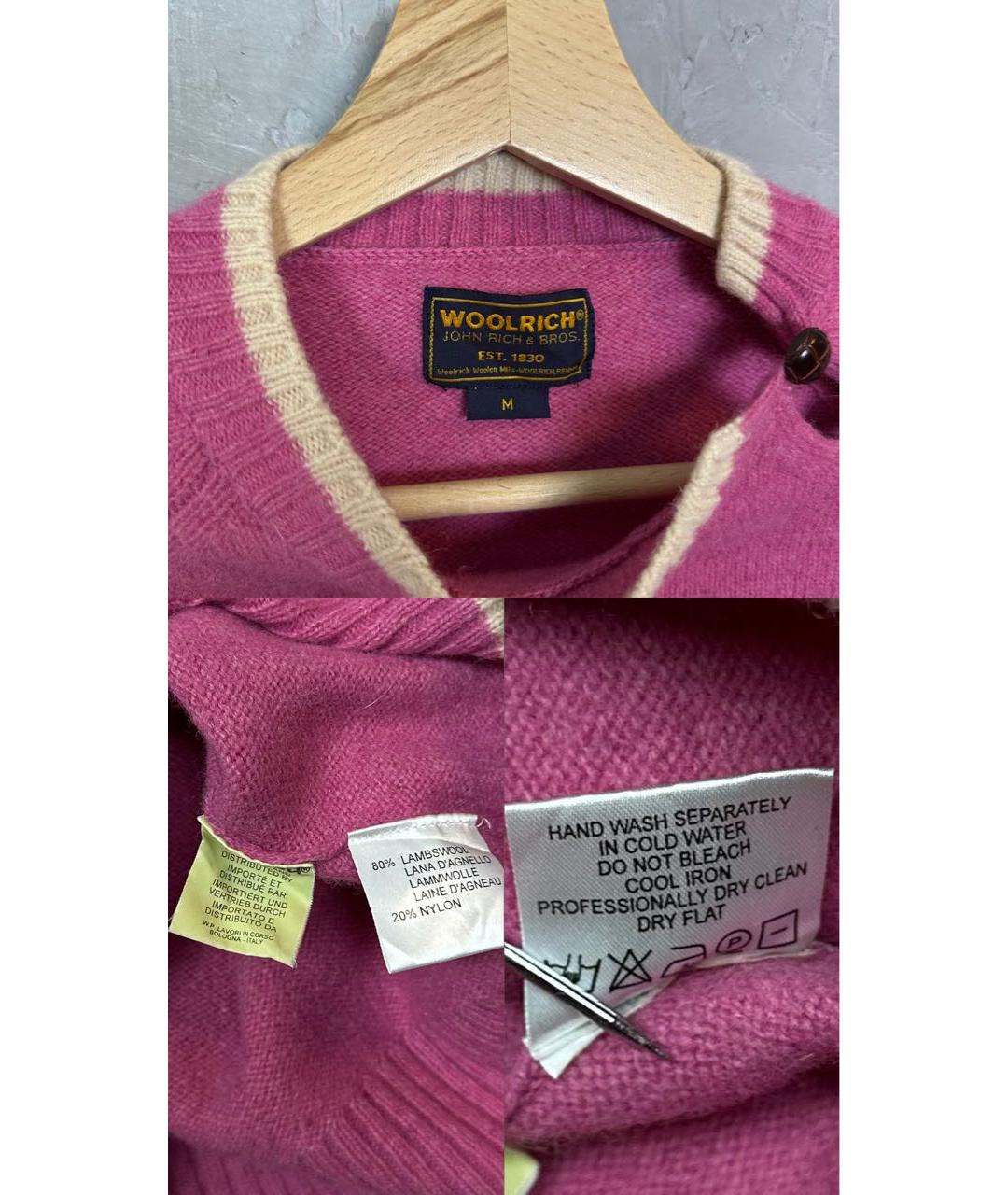 WOOLRICH Розовый шерстяной джемпер / свитер, фото 7