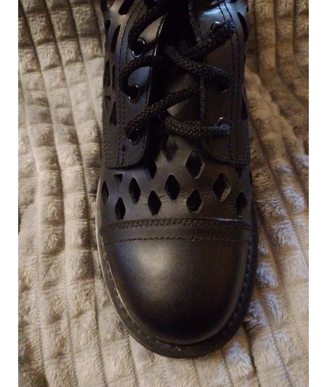 CHRISTIAN DIOR Черные кожаные ботинки, фото 3
