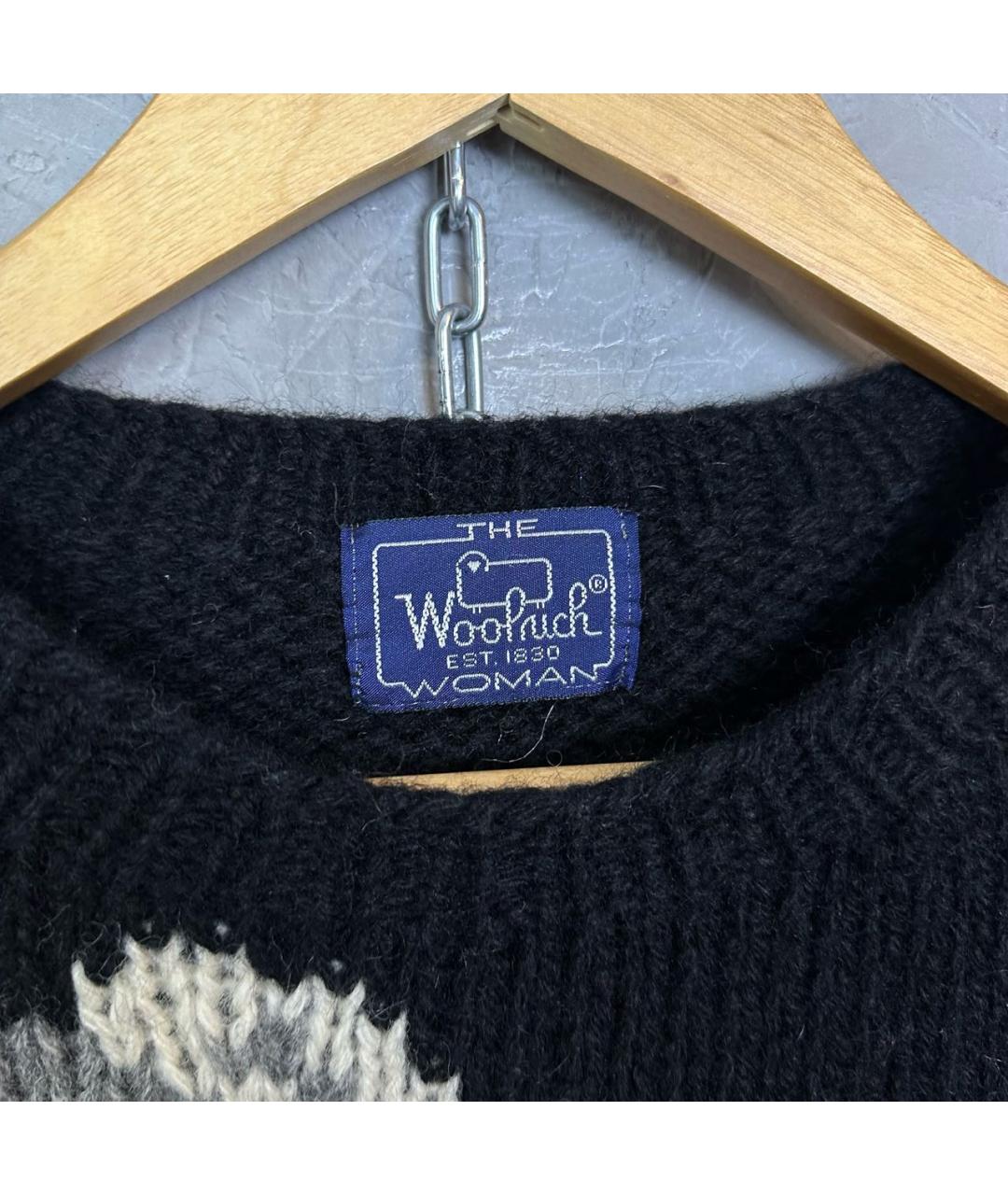 WOOLRICH Черный шерстяной джемпер / свитер, фото 7