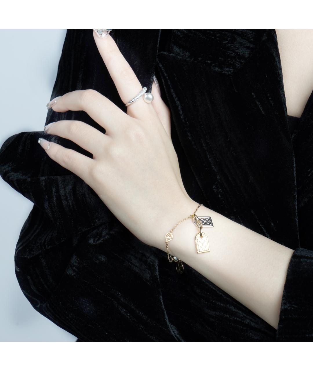 LOUIS VUITTON Золотой латунный браслет, фото 2