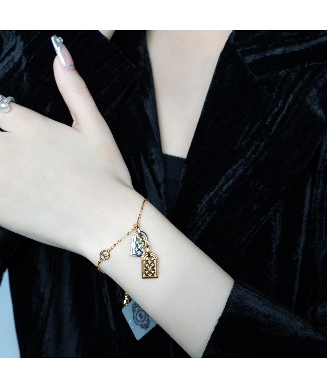 LOUIS VUITTON Золотой латунный браслет, фото 3