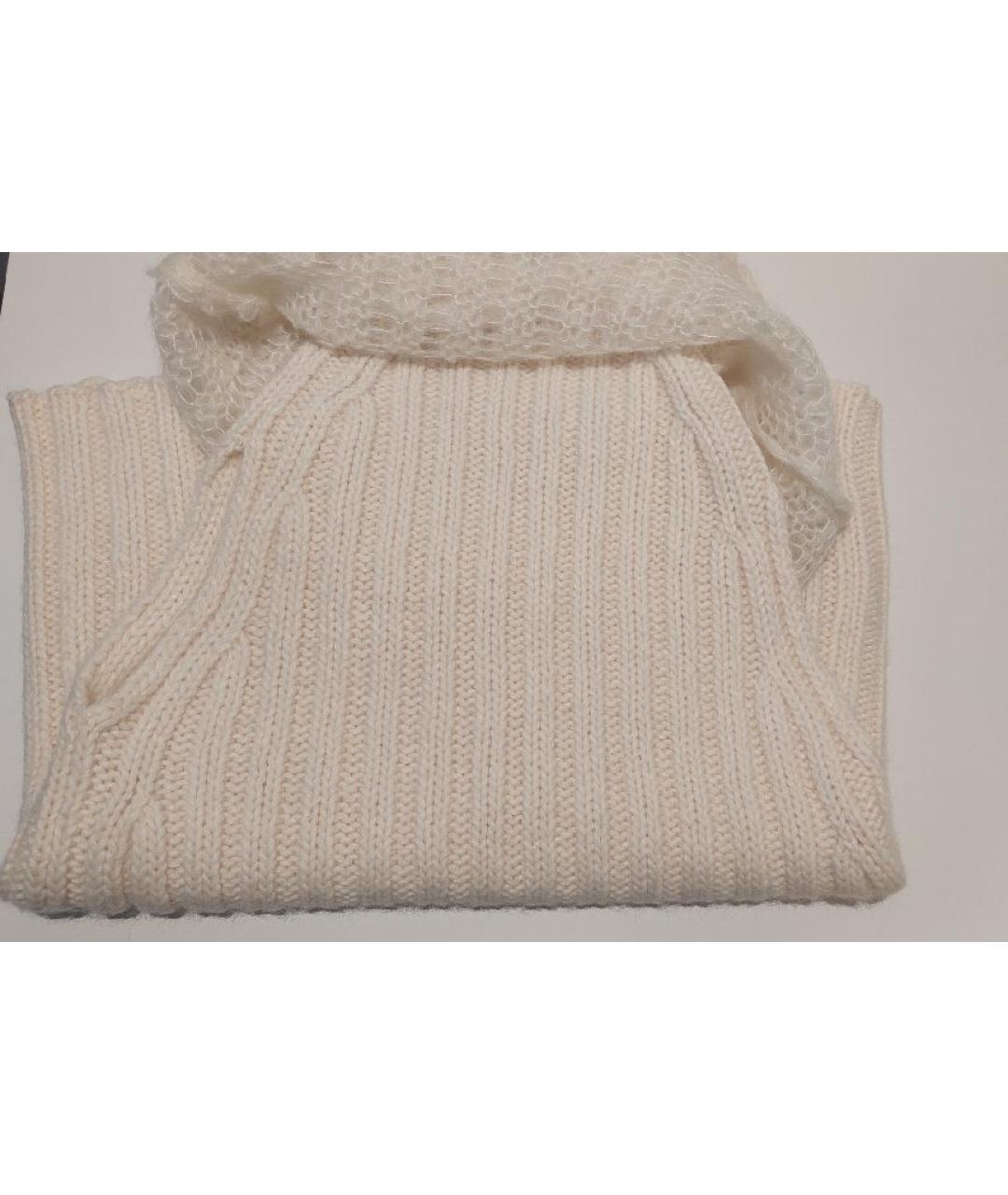 JIL SANDER Бежевый шерстяной джемпер / свитер, фото 3