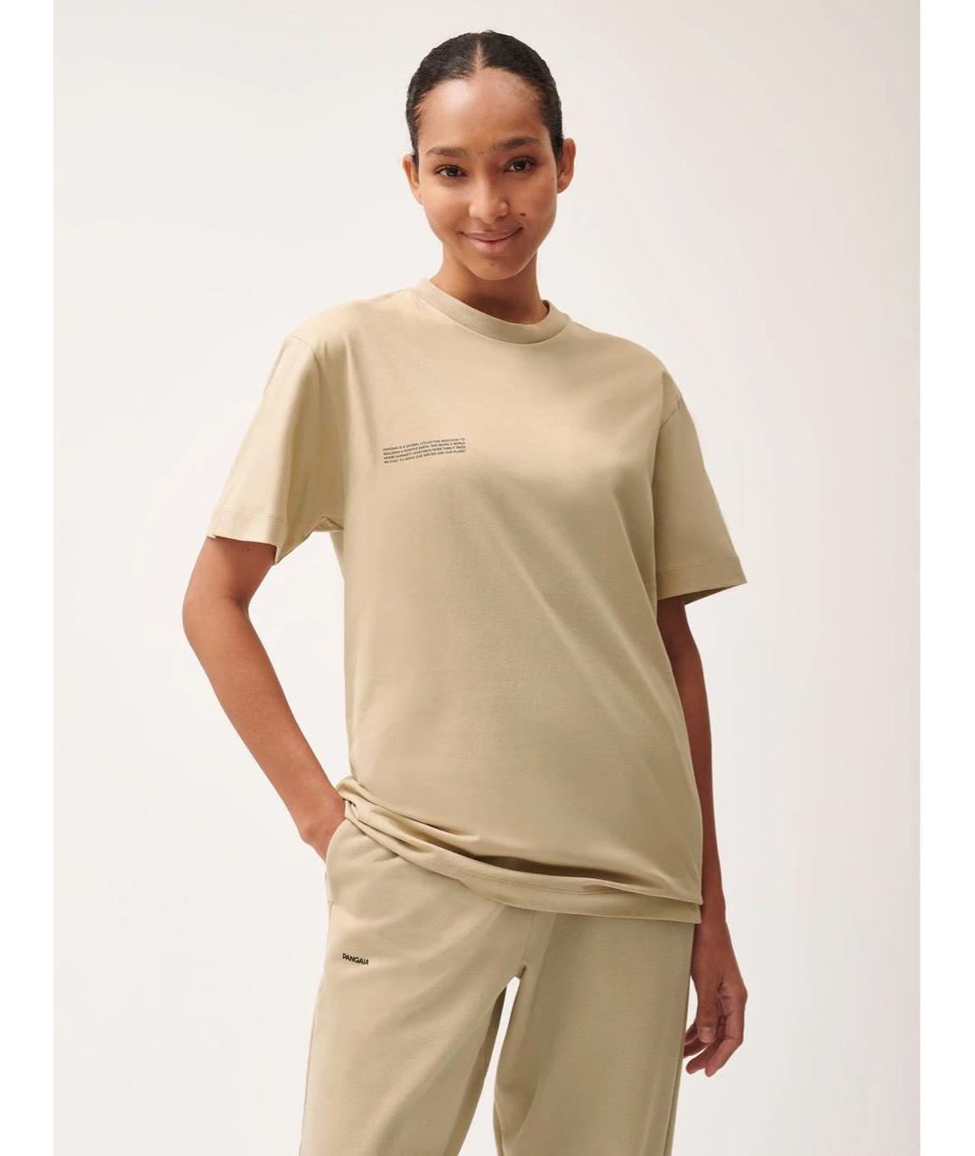 THE PANGAIA Бежевая хлопковая футболка, фото 6