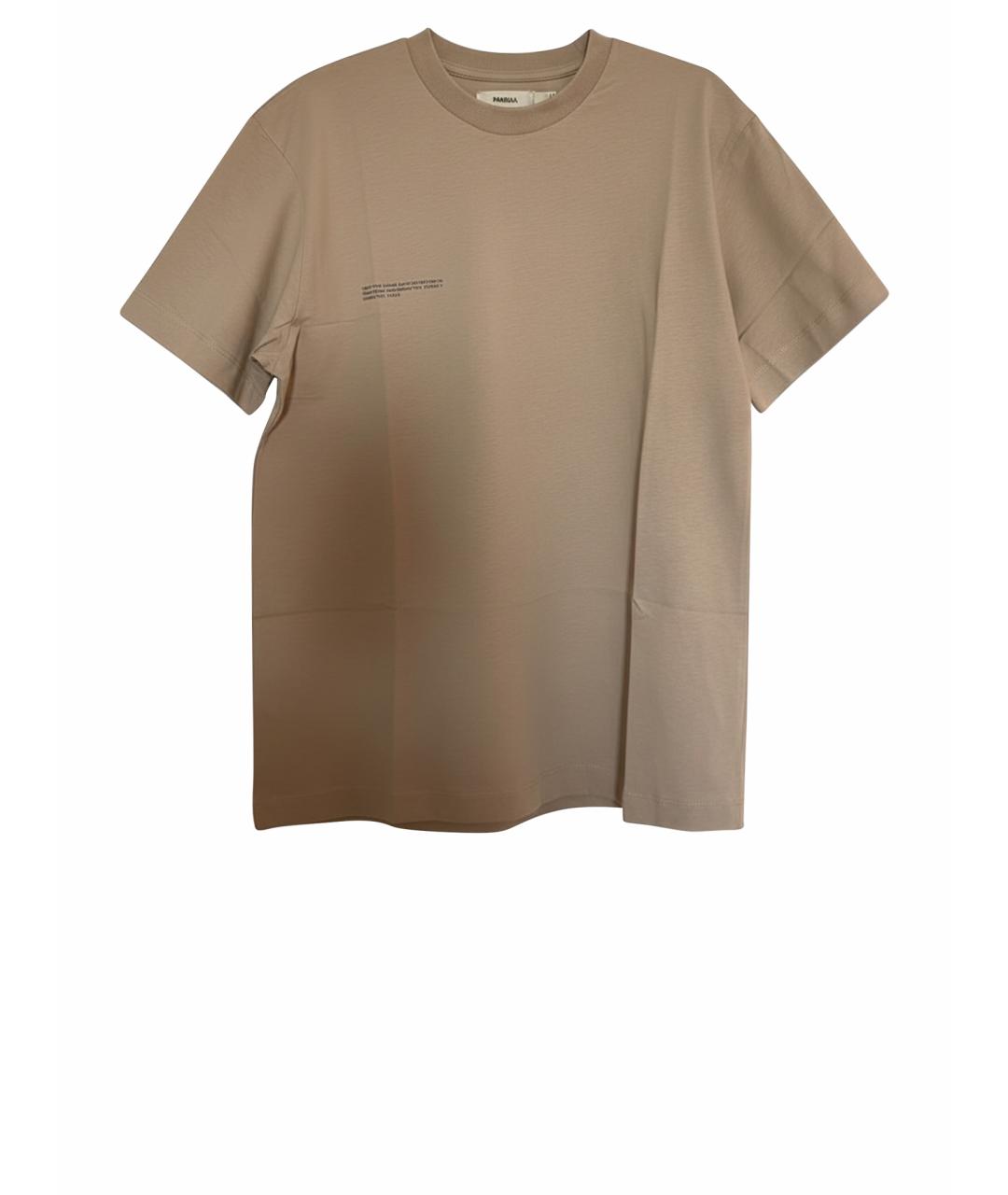 THE PANGAIA Бежевая хлопковая футболка, фото 9