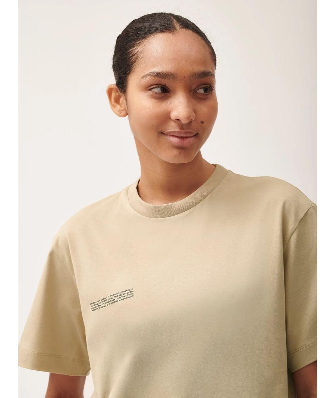 THE PANGAIA Бежевая хлопковая футболка, фото 8
