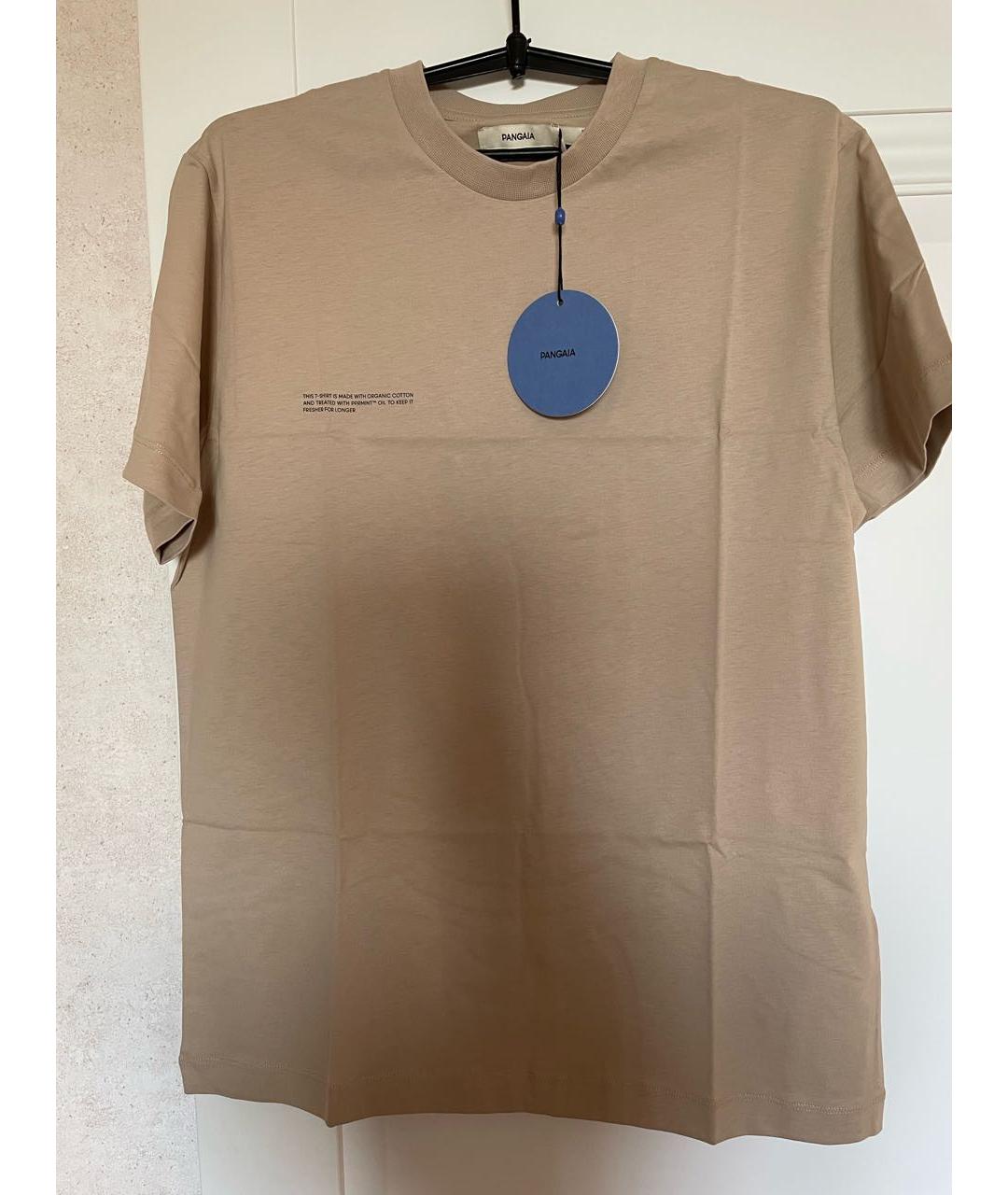 THE PANGAIA Бежевая хлопковая футболка, фото 2