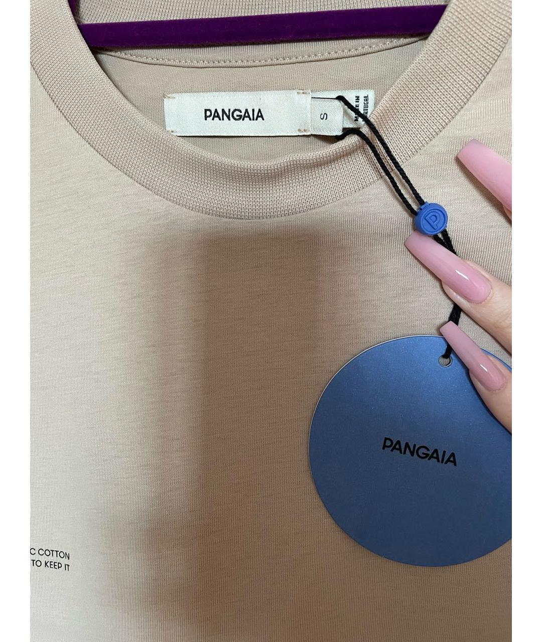 THE PANGAIA Бежевая хлопковая футболка, фото 4