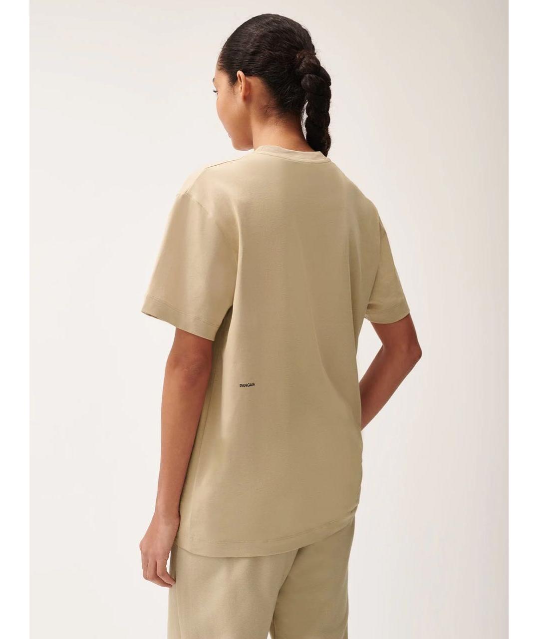 THE PANGAIA Бежевая хлопковая футболка, фото 7