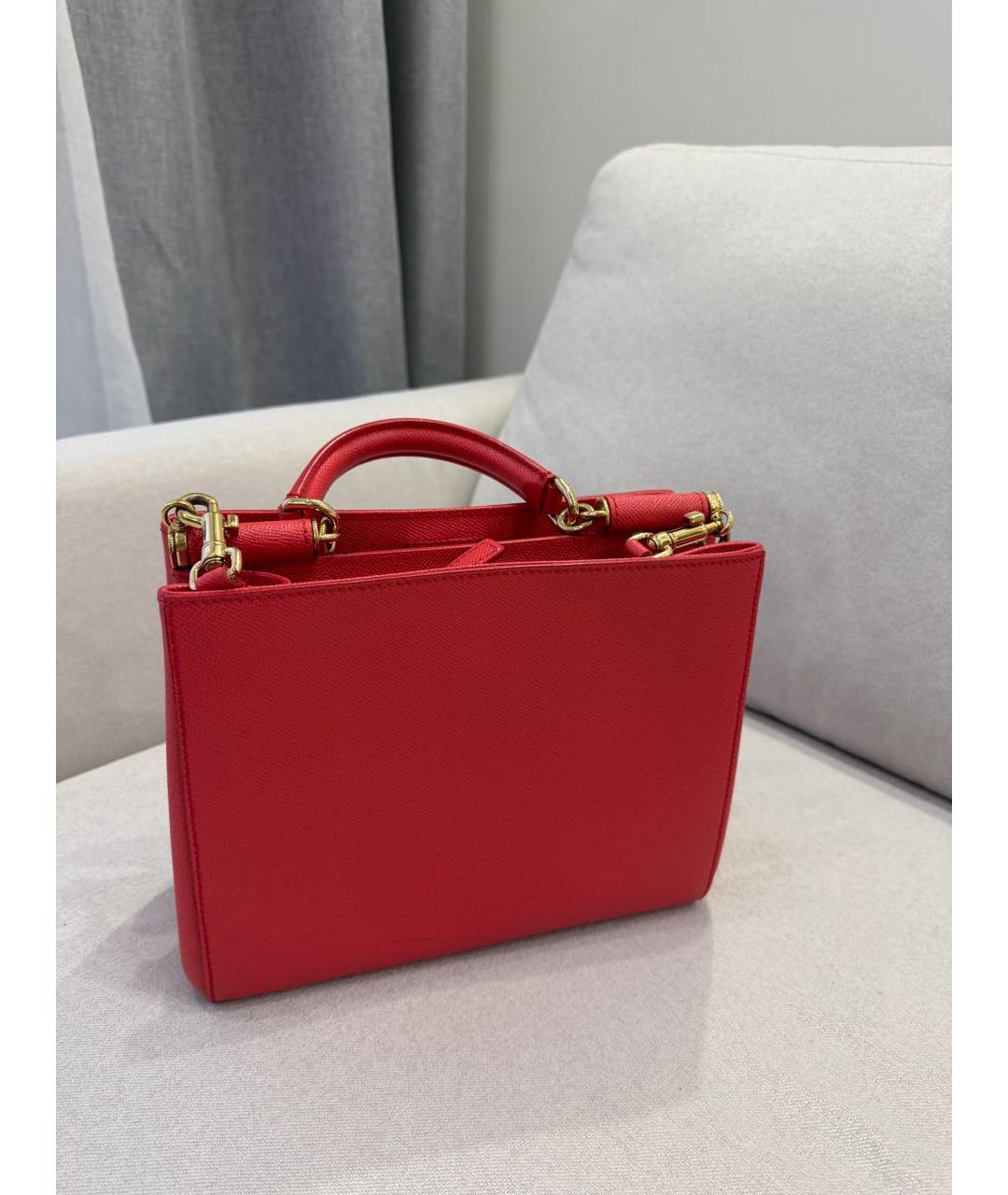 DOLCE&GABBANA Фуксия кожаная сумка с короткими ручками, фото 9