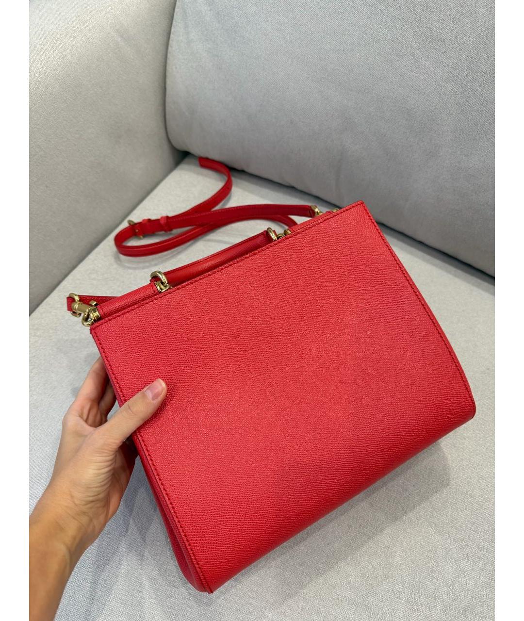 DOLCE&GABBANA Фуксия кожаная сумка с короткими ручками, фото 3