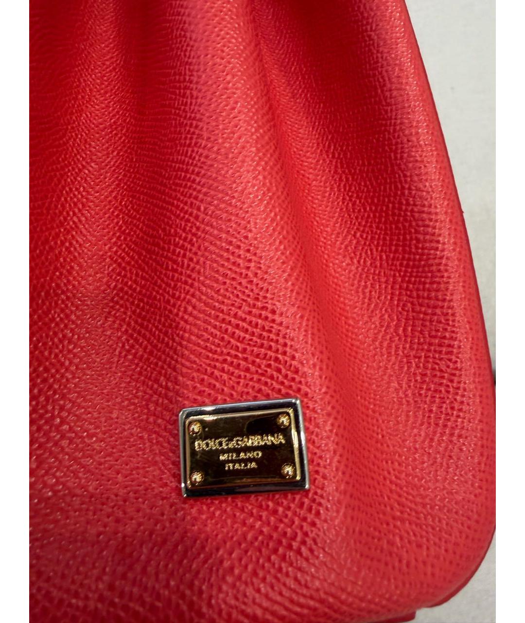 DOLCE&GABBANA Фуксия кожаная сумка с короткими ручками, фото 6