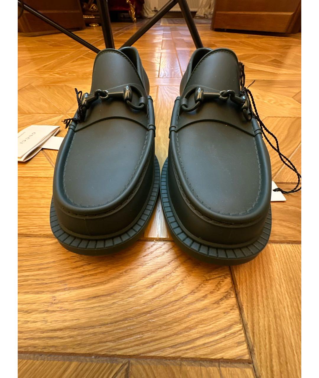 GUCCI Зеленые резиновые лоферы, фото 2