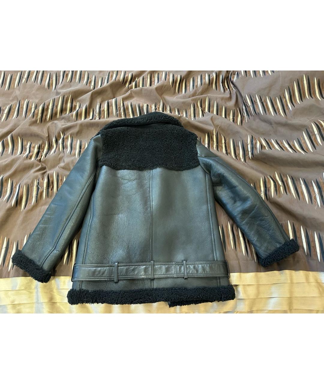 MAJE Черная кожаная дубленка, фото 7