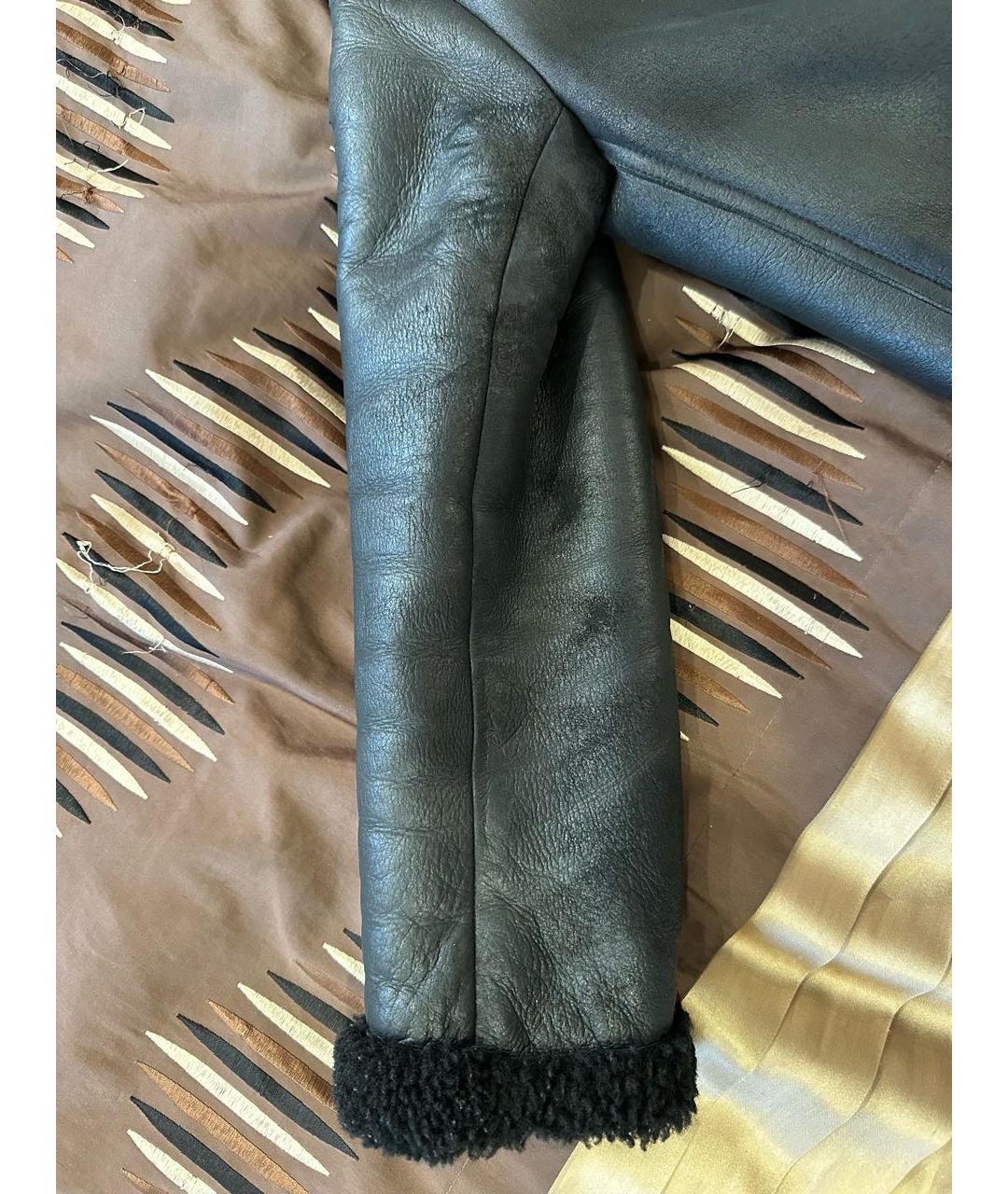 MAJE Черная кожаная дубленка, фото 5