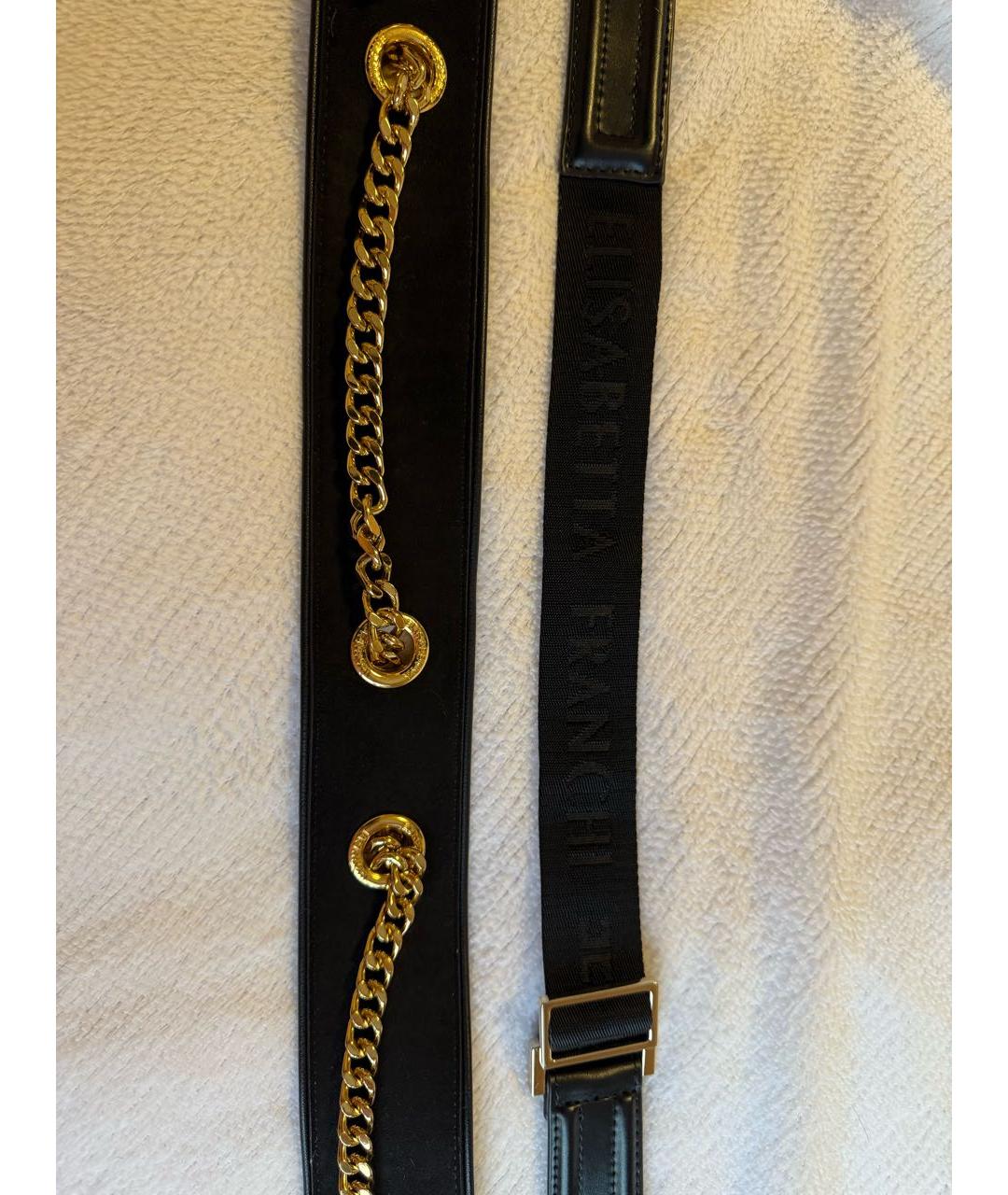 ELISABETTA FRANCHI Черный ремень из искусственной кожи, фото 5