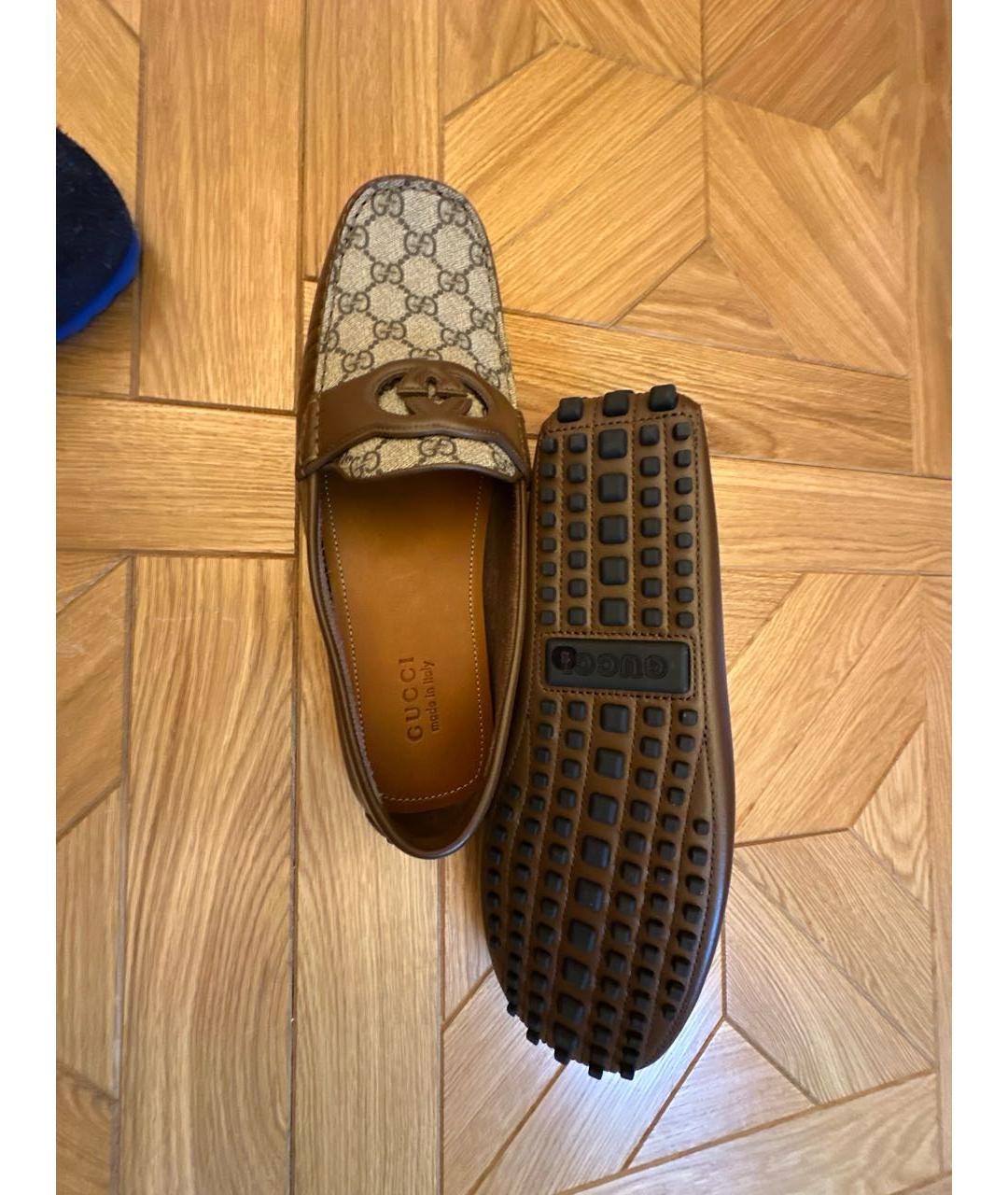 GUCCI Коричневые кожаные мокасины, фото 5