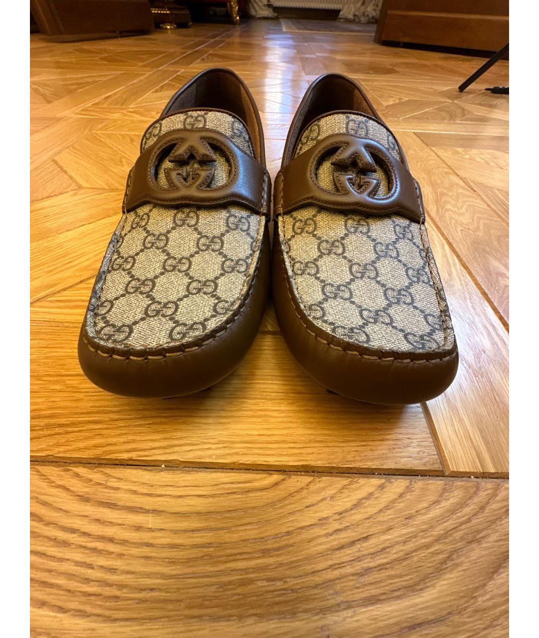 GUCCI Коричневые кожаные мокасины, фото 2
