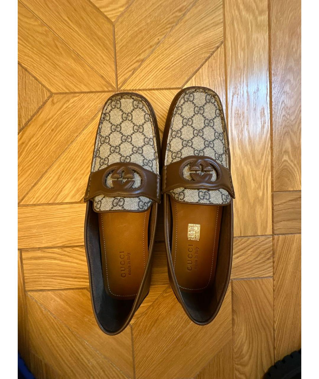 GUCCI Коричневые кожаные мокасины, фото 3