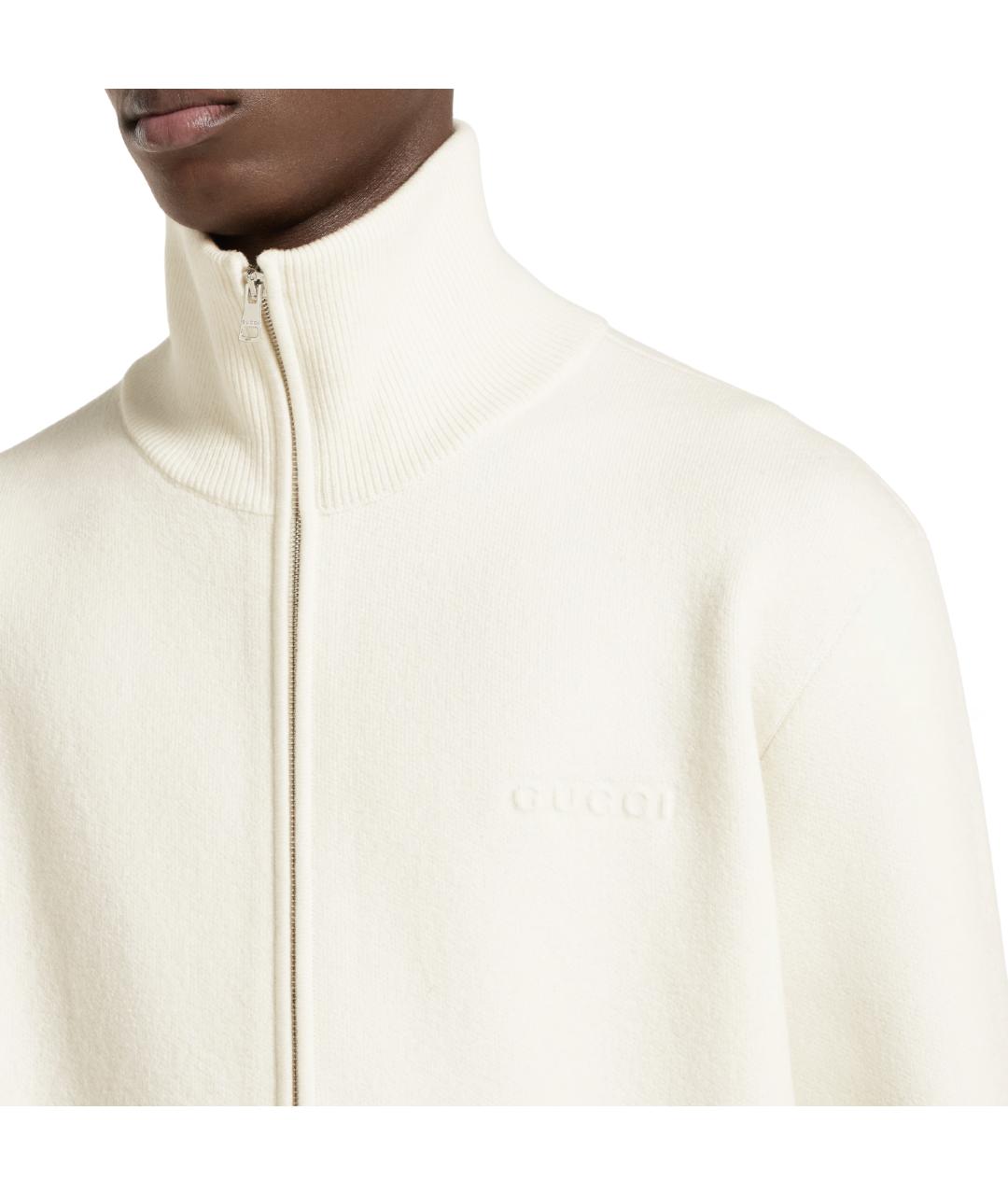 GUCCI Белый шерстяной кардиган, фото 4