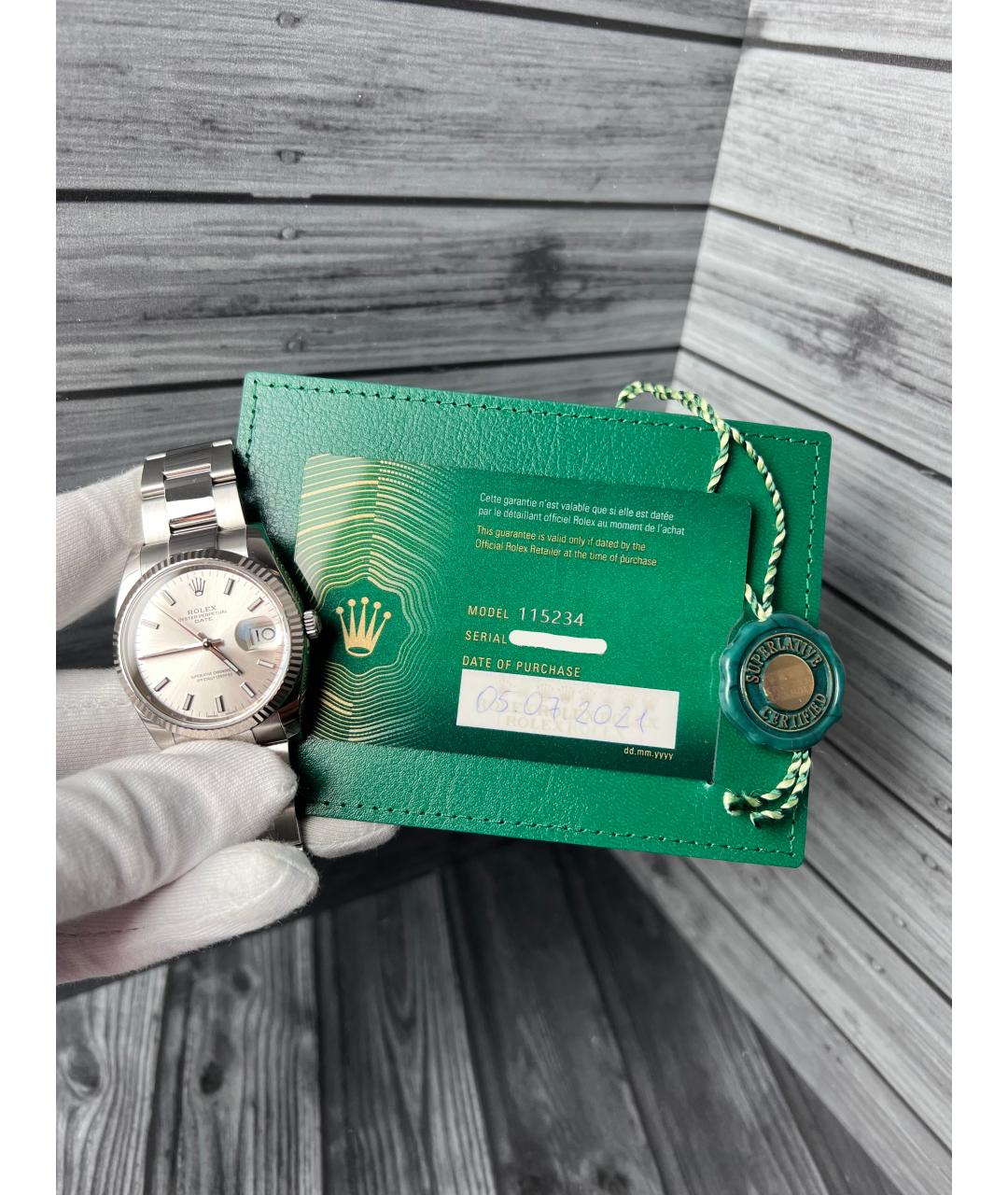 ROLEX Серые часы из белого золота, фото 2