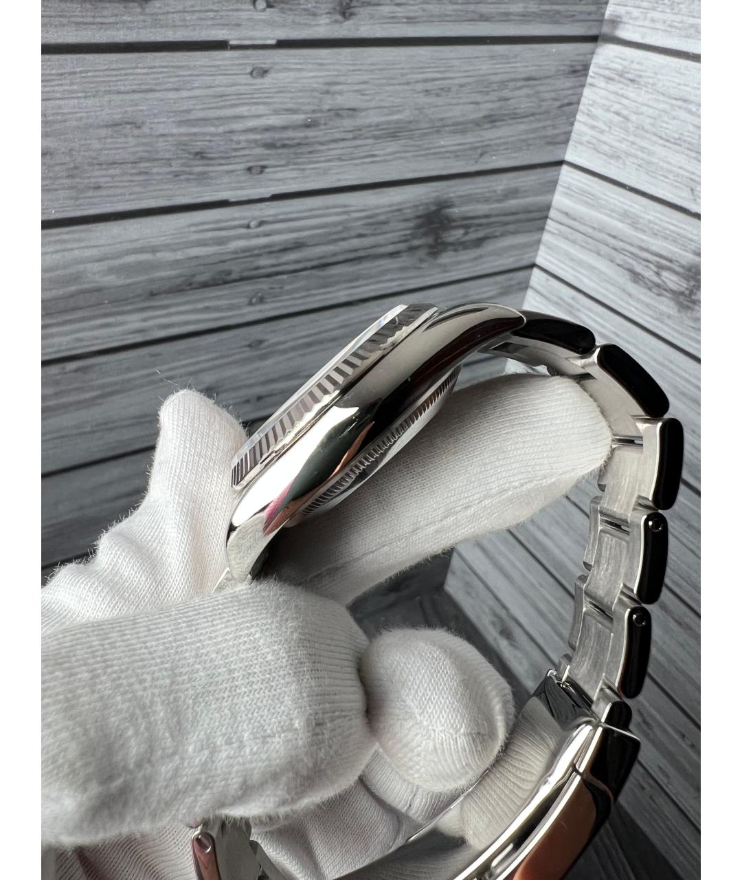 ROLEX Серые часы из белого золота, фото 6