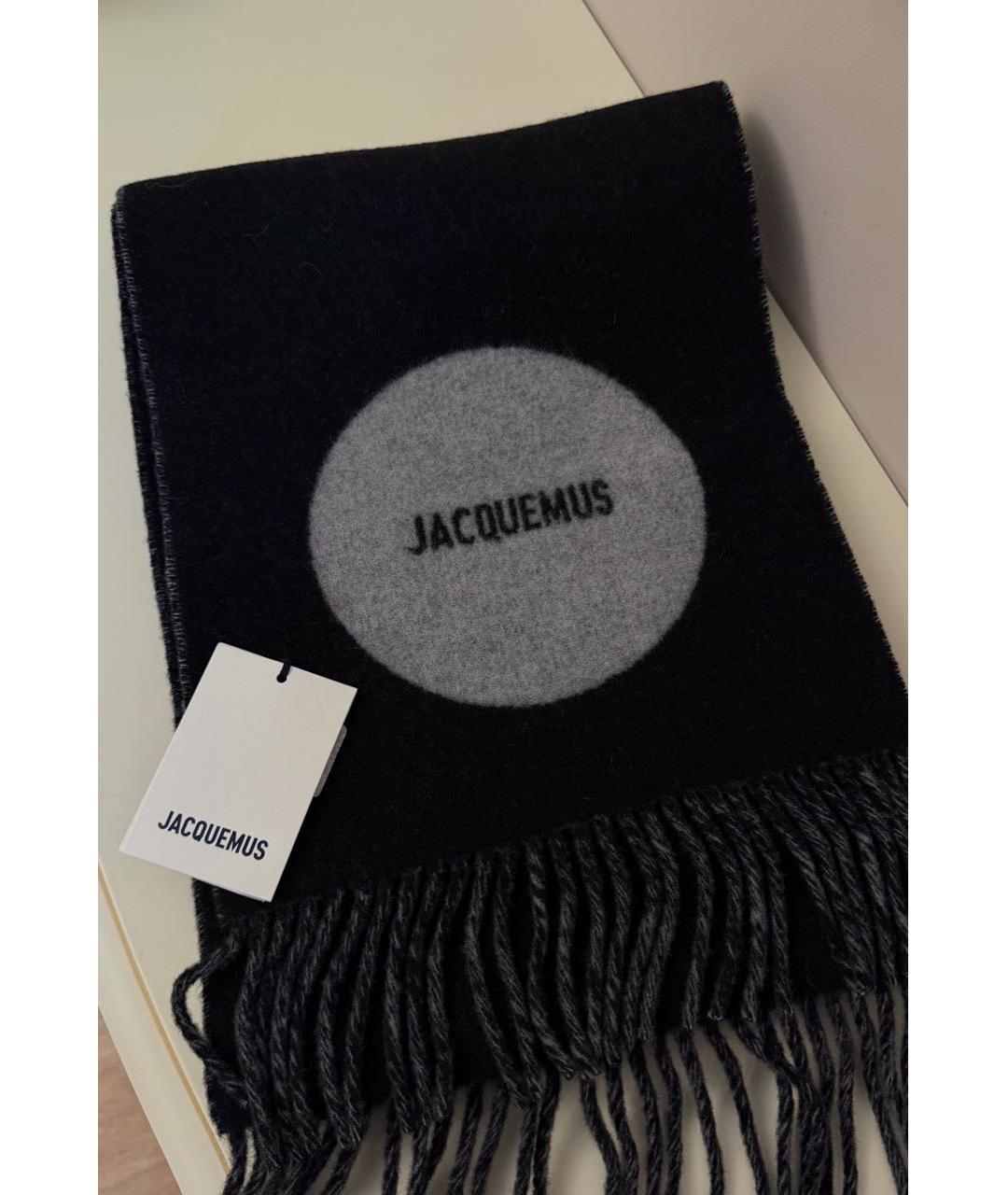 JACQUEMUS Черный шерстяной шарф, фото 2