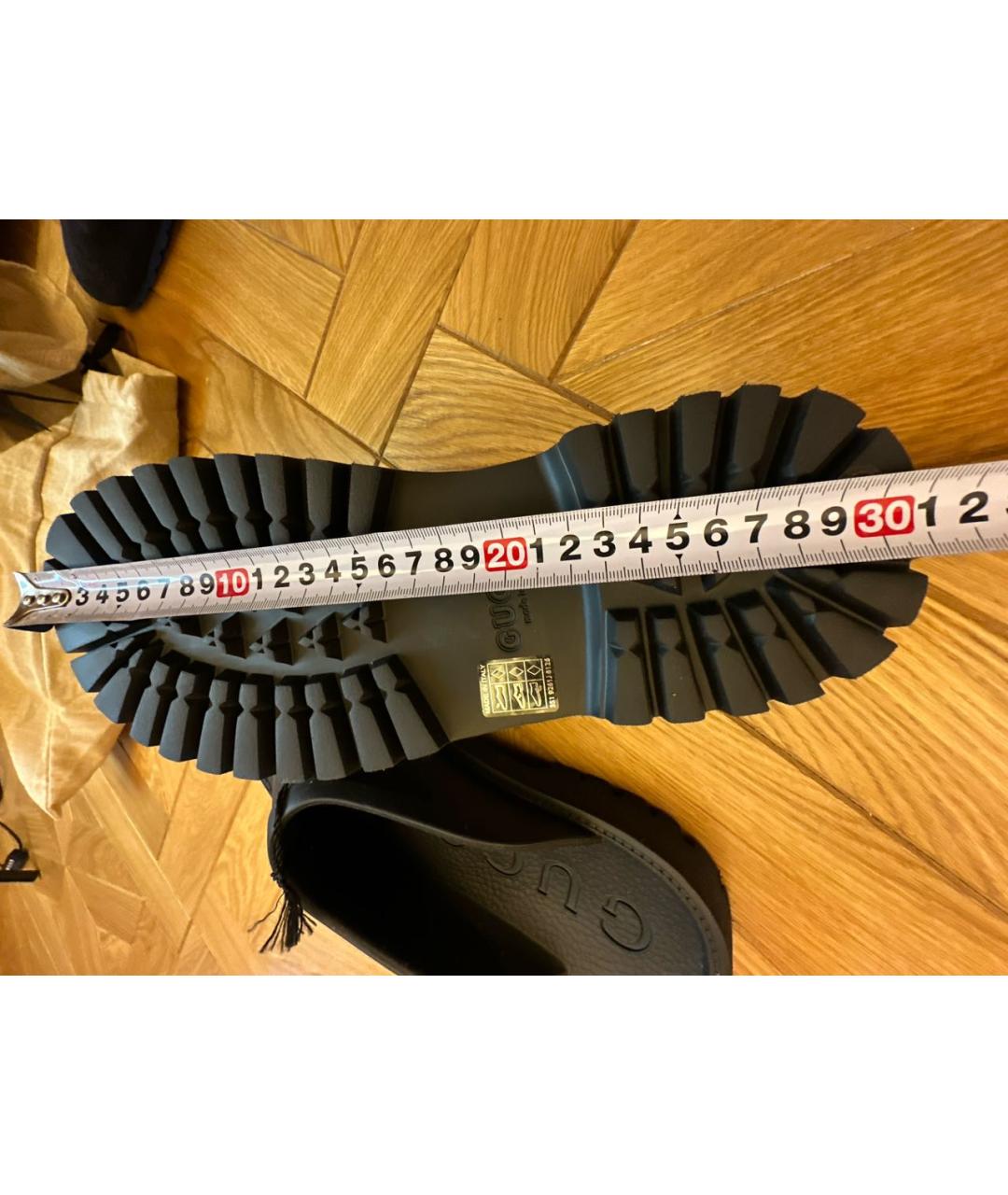 GUCCI Черные резиновые шлепанцы, фото 7