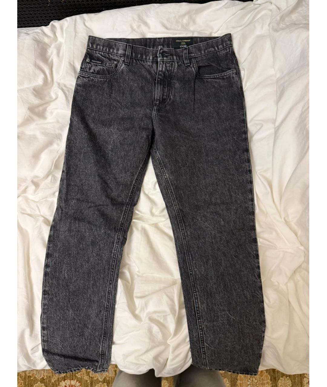 DOLCE&GABBANA Антрацитовые прямые джинсы, фото 5