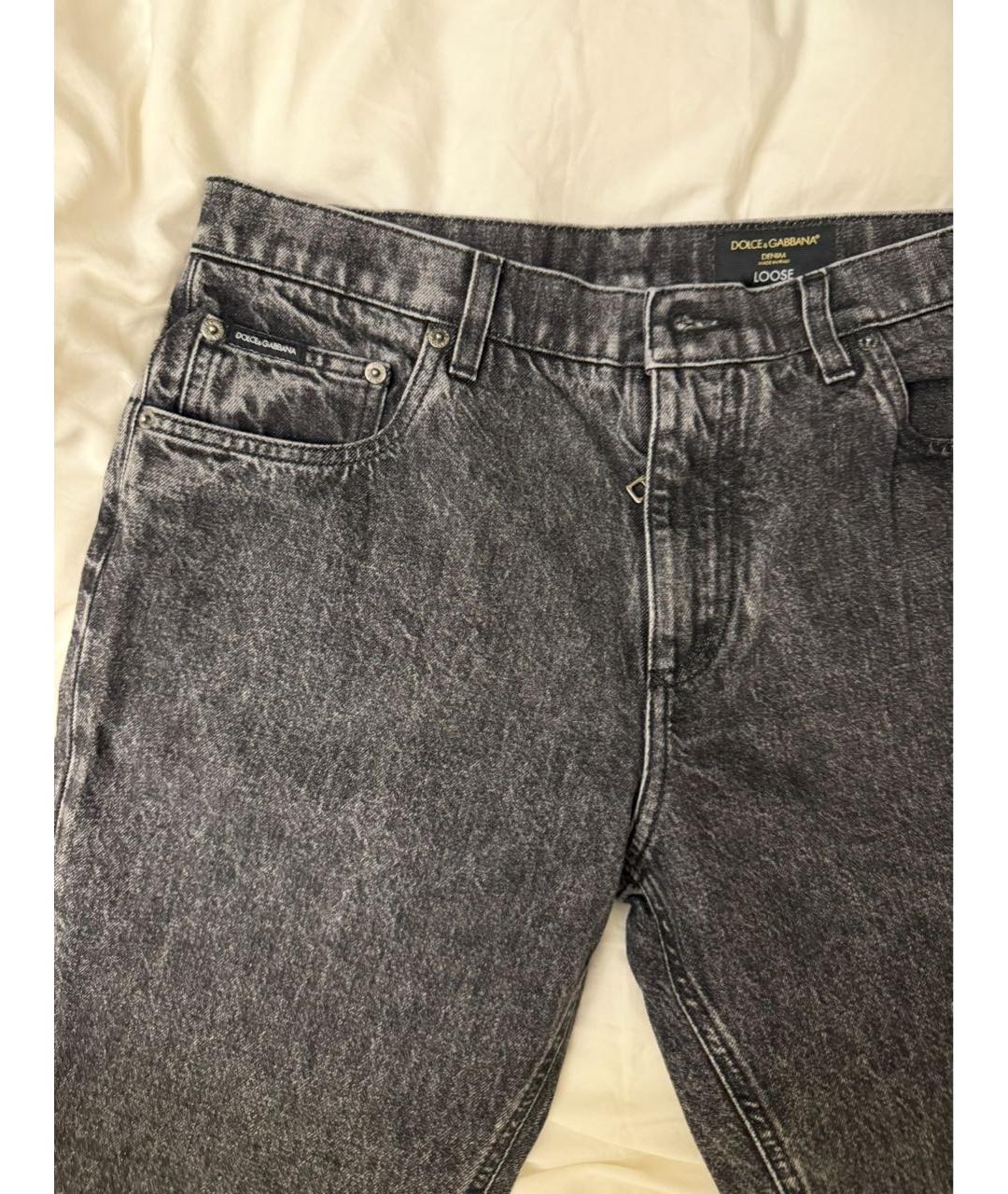 DOLCE&GABBANA Антрацитовые прямые джинсы, фото 3