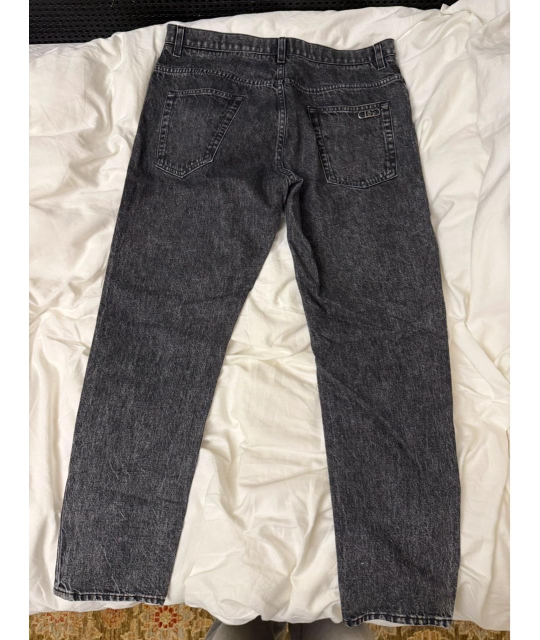 DOLCE&GABBANA Антрацитовые прямые джинсы, фото 2