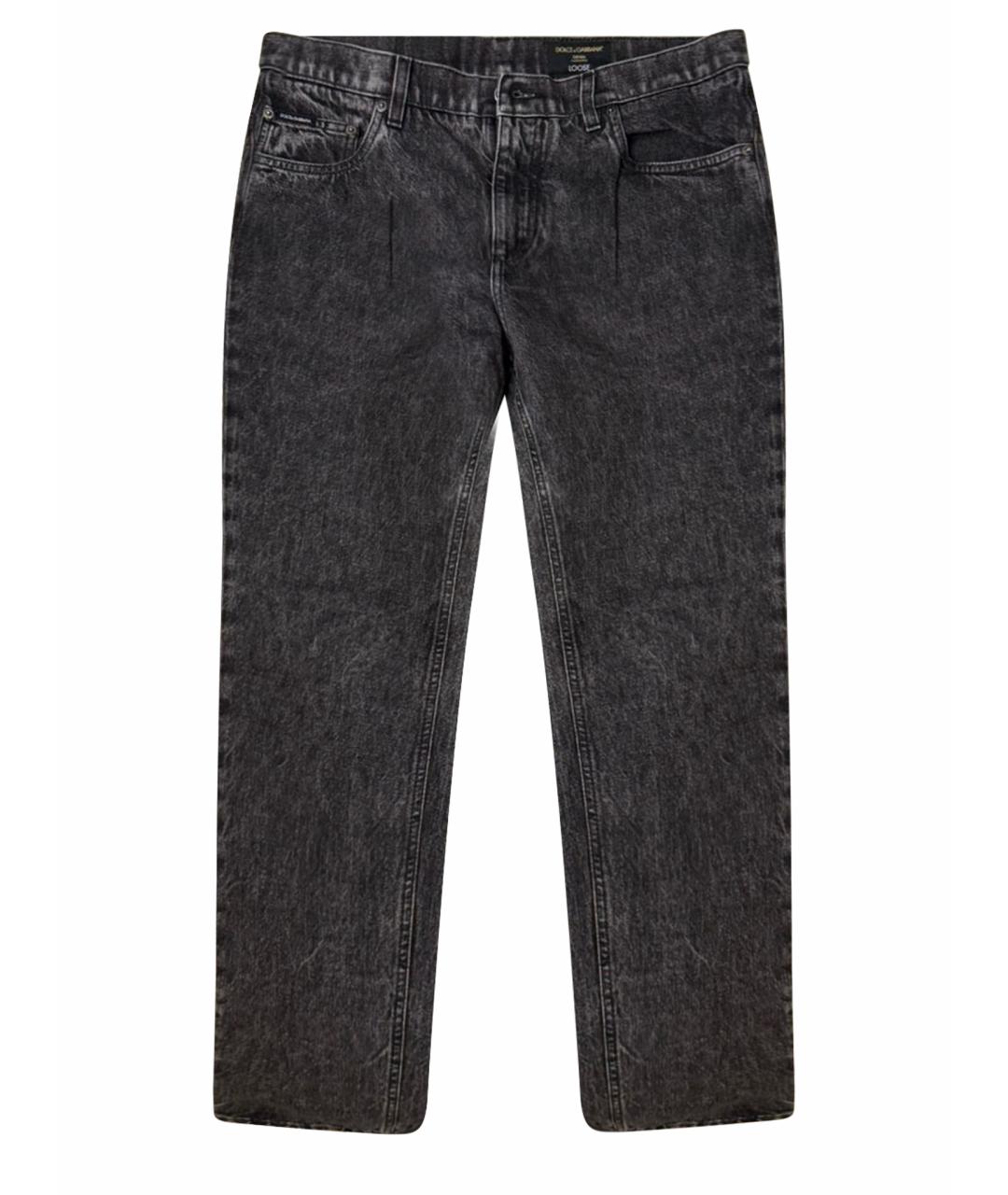 DOLCE&GABBANA Антрацитовые прямые джинсы, фото 1