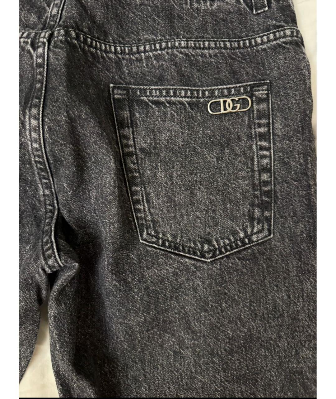DOLCE&GABBANA Антрацитовые прямые джинсы, фото 4