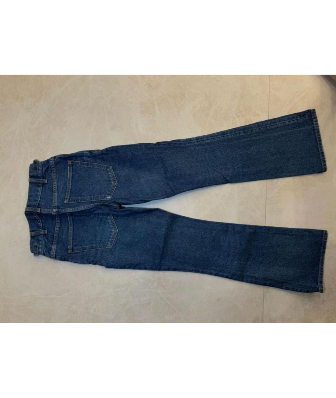 CELINE Темно-синие хлопковые джинсы клеш, фото 2