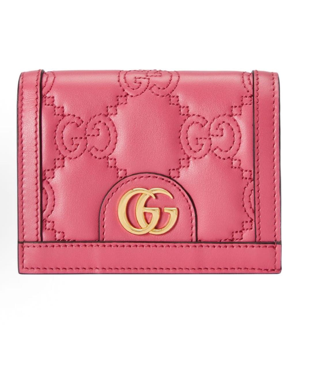 GUCCI Розовый кожаный кошелек, фото 5