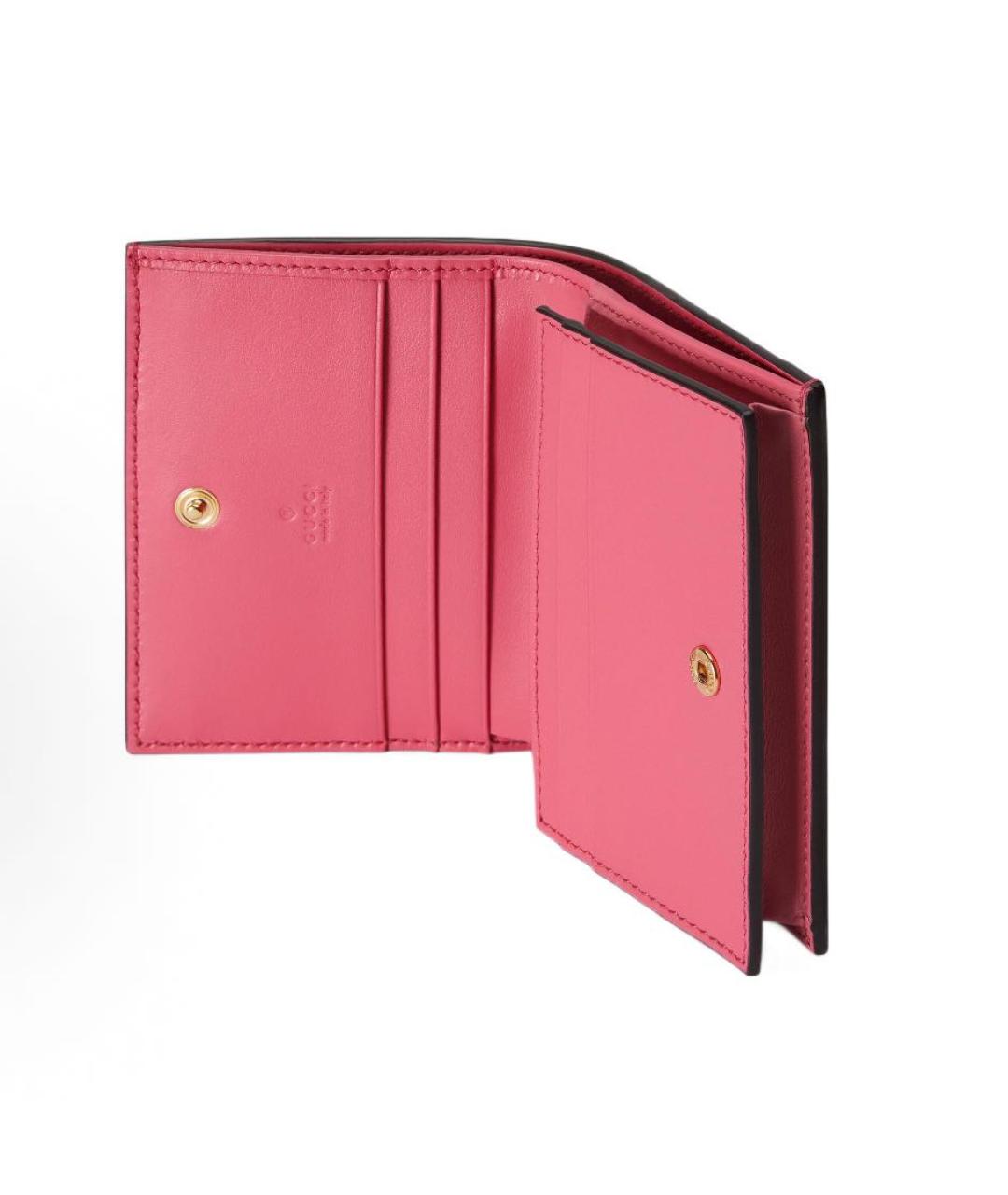 GUCCI Розовый кожаный кошелек, фото 4