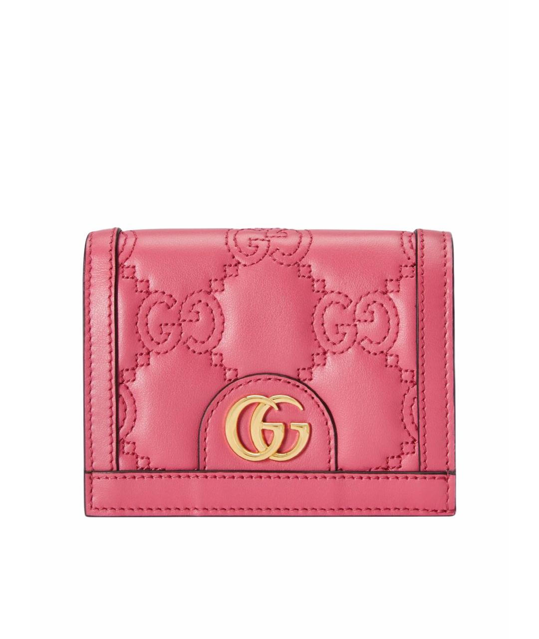 GUCCI Розовый кожаный кошелек, фото 1