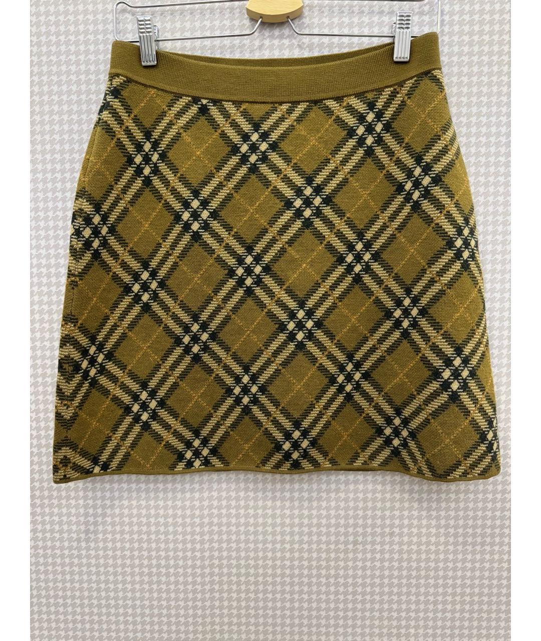 BURBERRY Мульти шерстяная юбка мини, фото 9