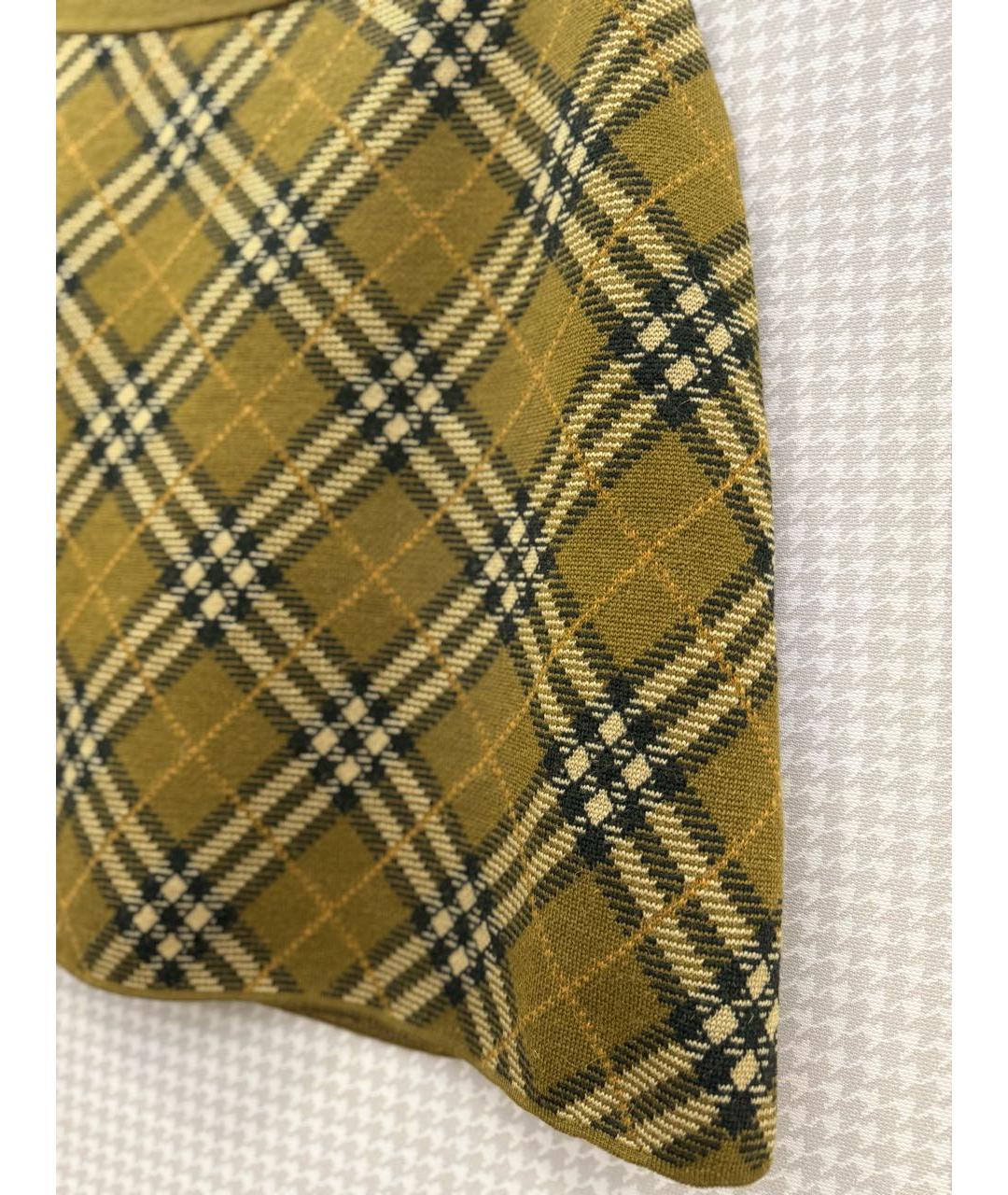 BURBERRY Мульти шерстяная юбка мини, фото 4