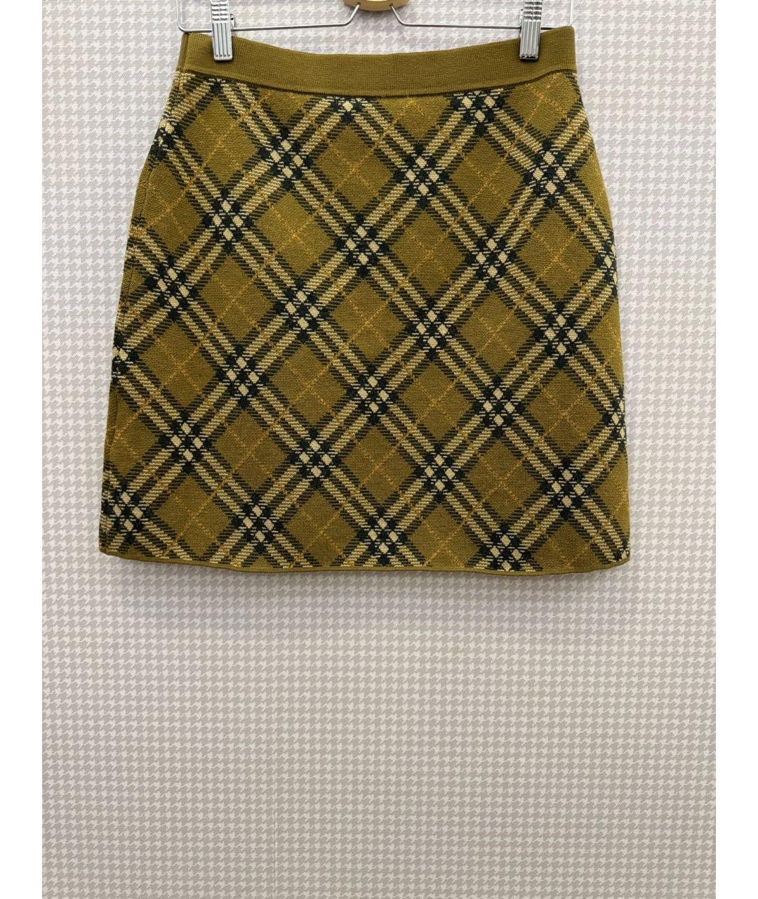 BURBERRY Мульти шерстяная юбка мини, фото 2