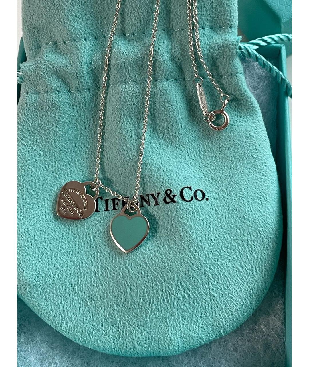 TIFFANY&CO Бирюзовое серебряное колье, фото 6