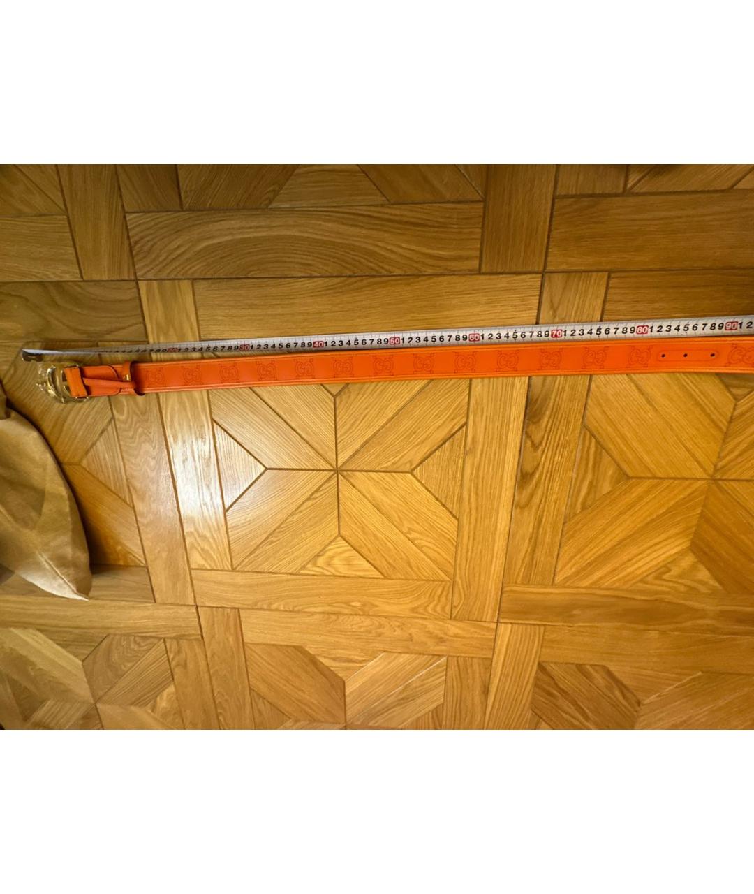 GUCCI Оранжевый кожаный ремень, фото 6