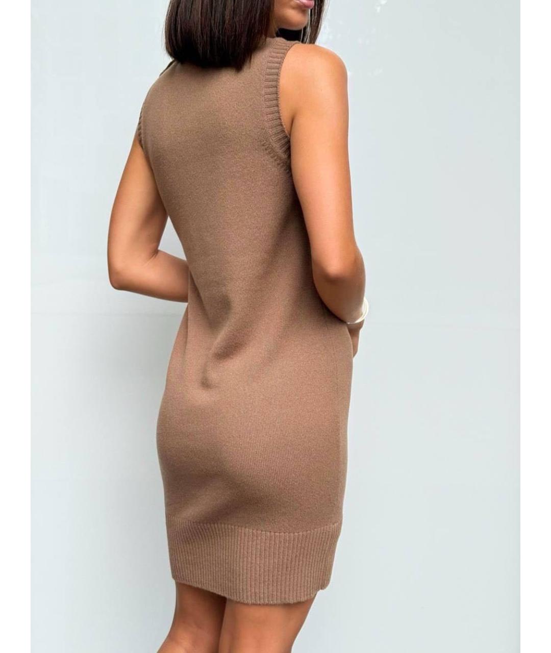 CHANEL Бежевое кашемировое повседневное платье, фото 7