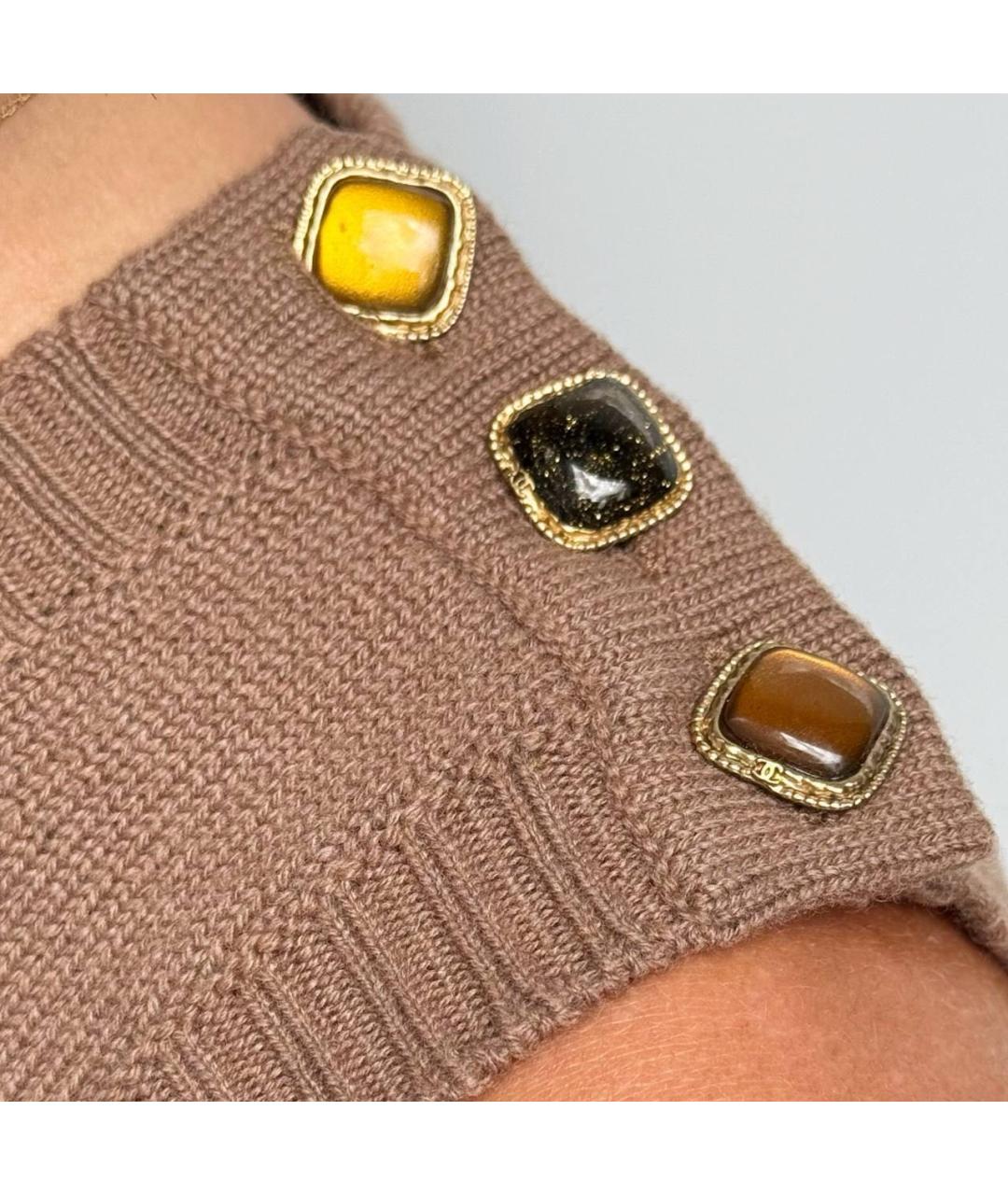 CHANEL Бежевое кашемировое повседневное платье, фото 5