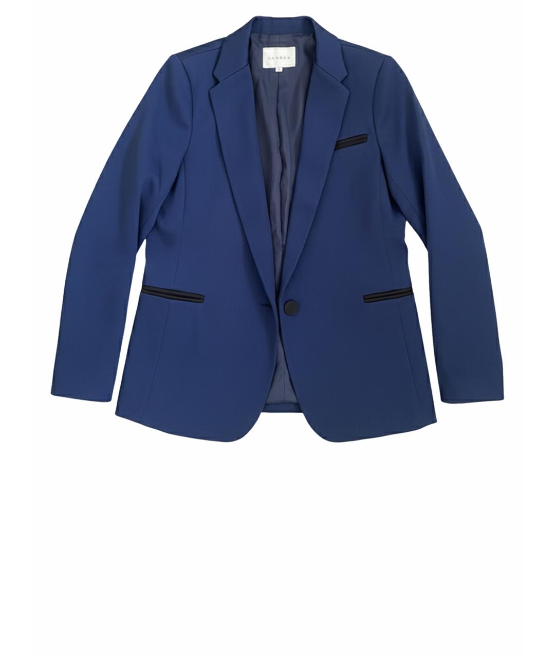 SANDRO Синий полиэстеровый жакет/пиджак, фото 1