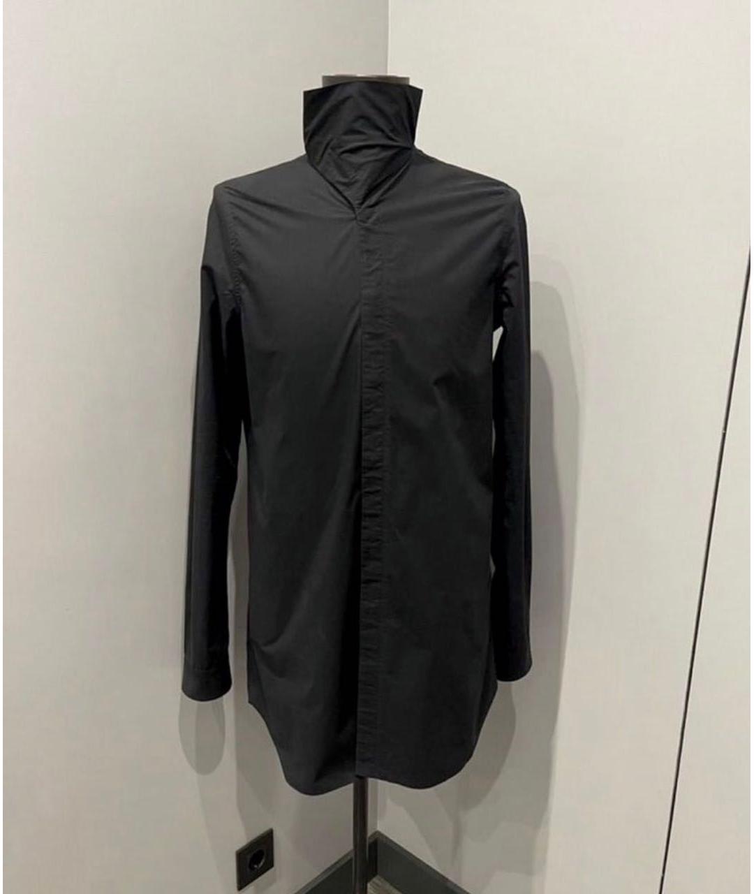 RICK OWENS Черная хлопковая кэжуал рубашка, фото 2