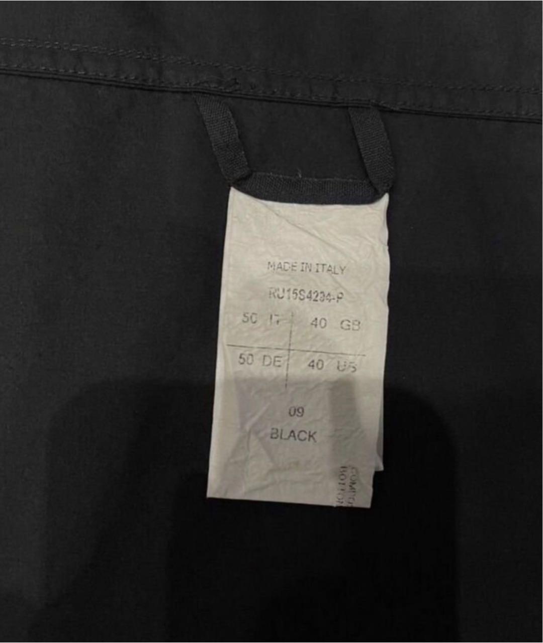 RICK OWENS Черная хлопковая кэжуал рубашка, фото 8