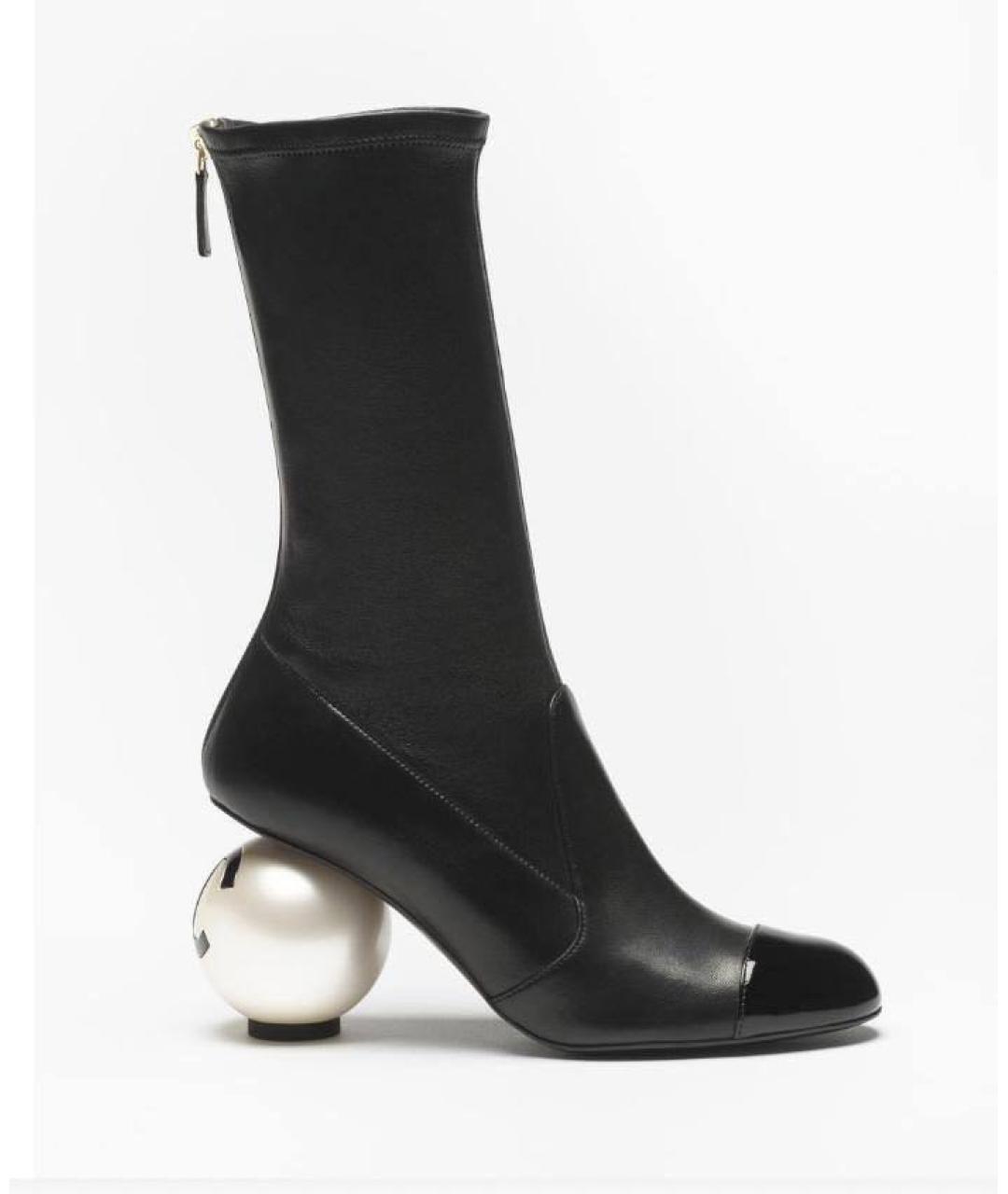 CHANEL Черные кожаные полусапоги, фото 2