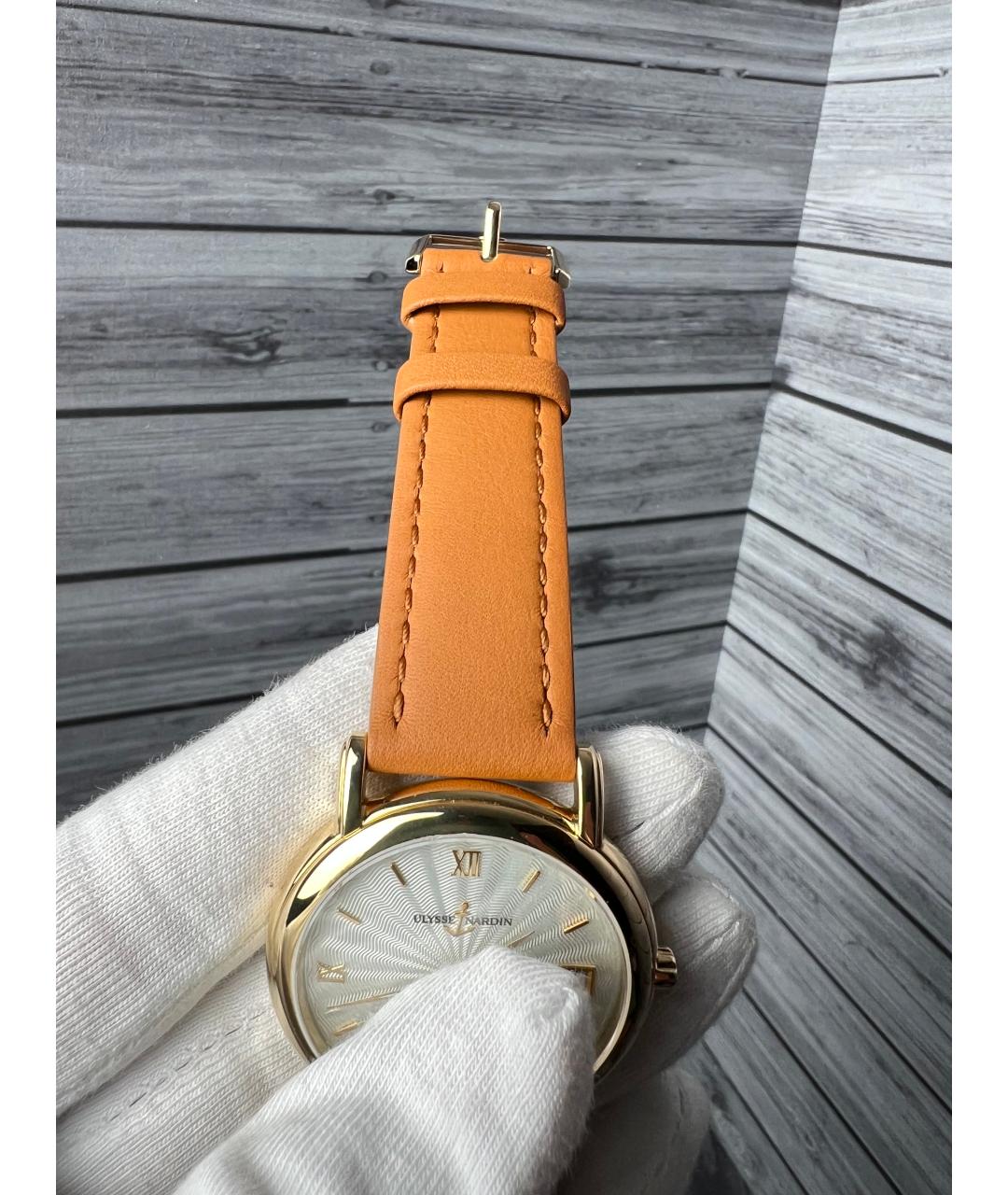 Ulysse Nardin Белые часы из желтого золота, фото 7